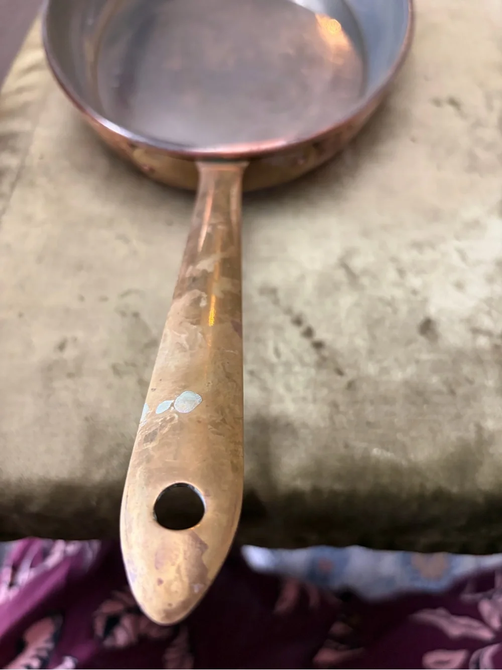Copper-Tone Sauté Pan with Brass Handle